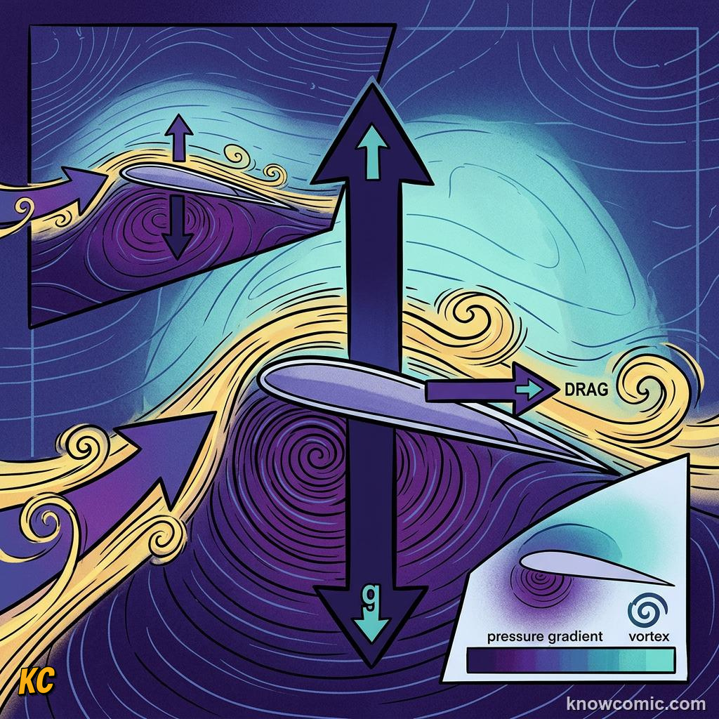 Comic illustration of an airplane taking off with high angle of attack