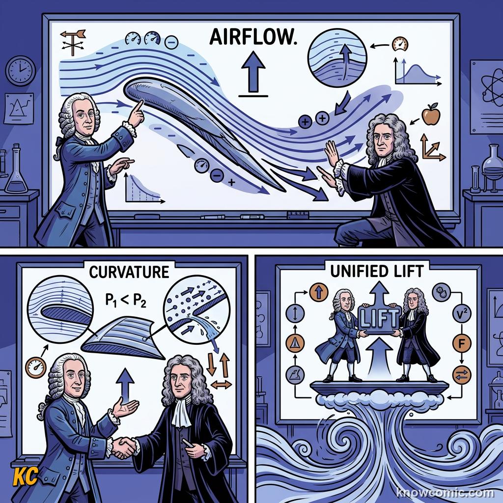 Comic illustration of an airplane landing with flaps extended for extra lift at low speed
