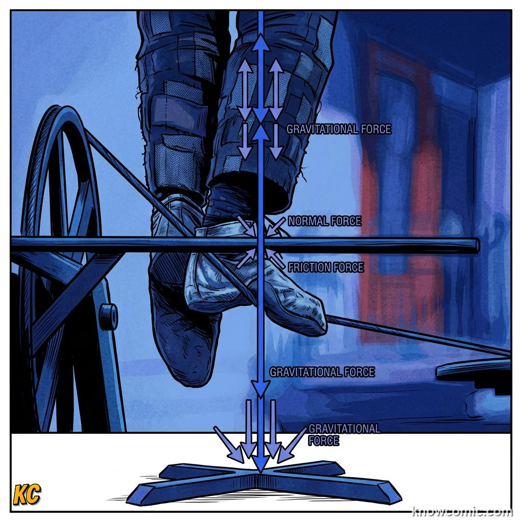 Comic illustration comparing stability of low versus high center of mass