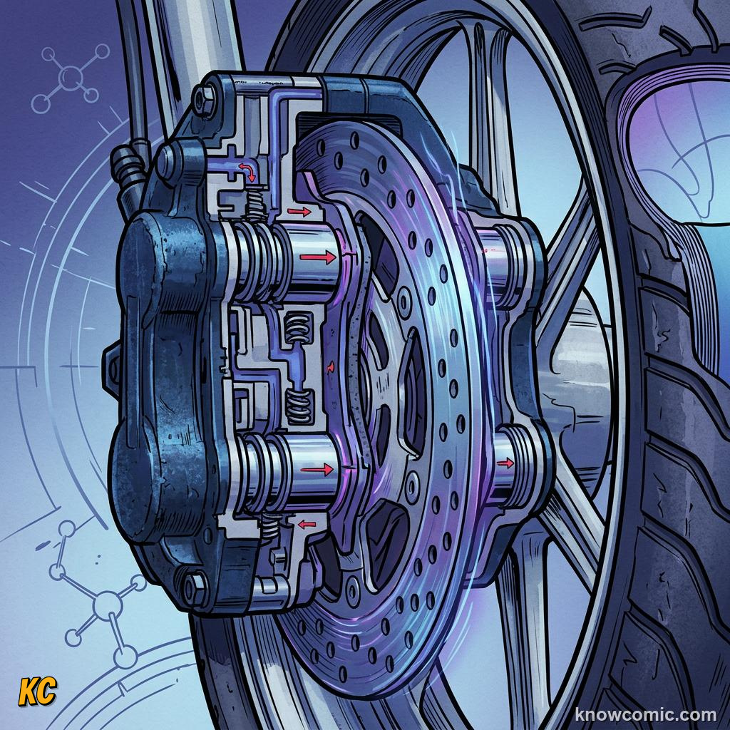 Comic illustration of force applied to liquid inside a closed pipe system