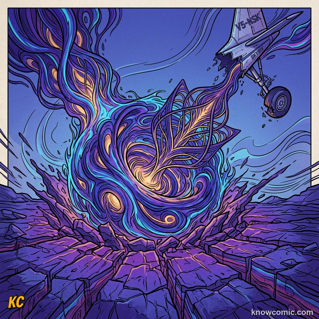 Comic illustration of electrical energy flowing through a circuit