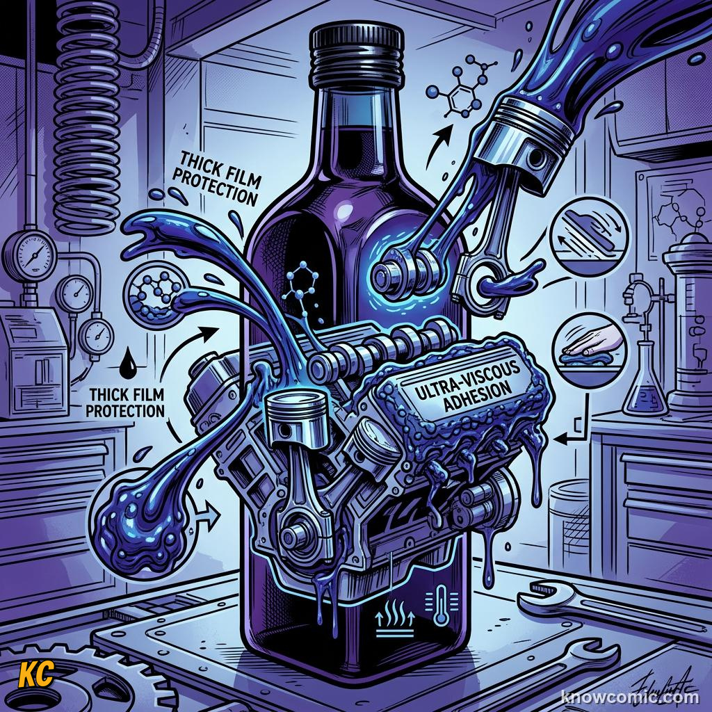 Comic illustration of fluid layer stuck against a pipe or jar wall