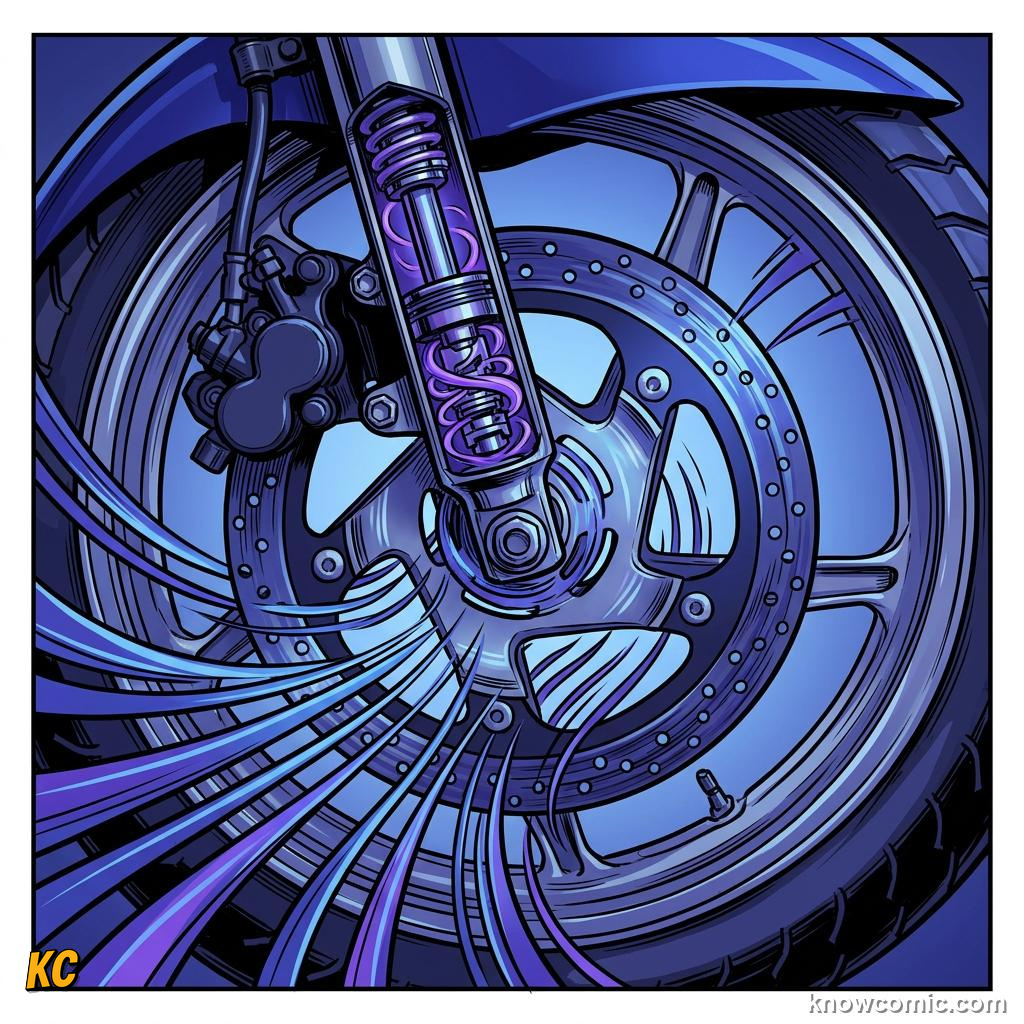 Comic panel about damping & resonance: High Damping, educational kids illustration