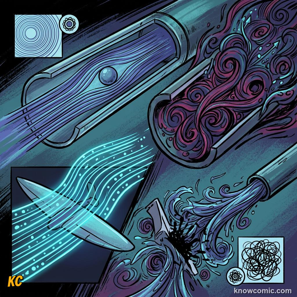 Comic panel about aerodynamic drag: Drag Grows With Speed, Wind Tunnel, educational kids illustration