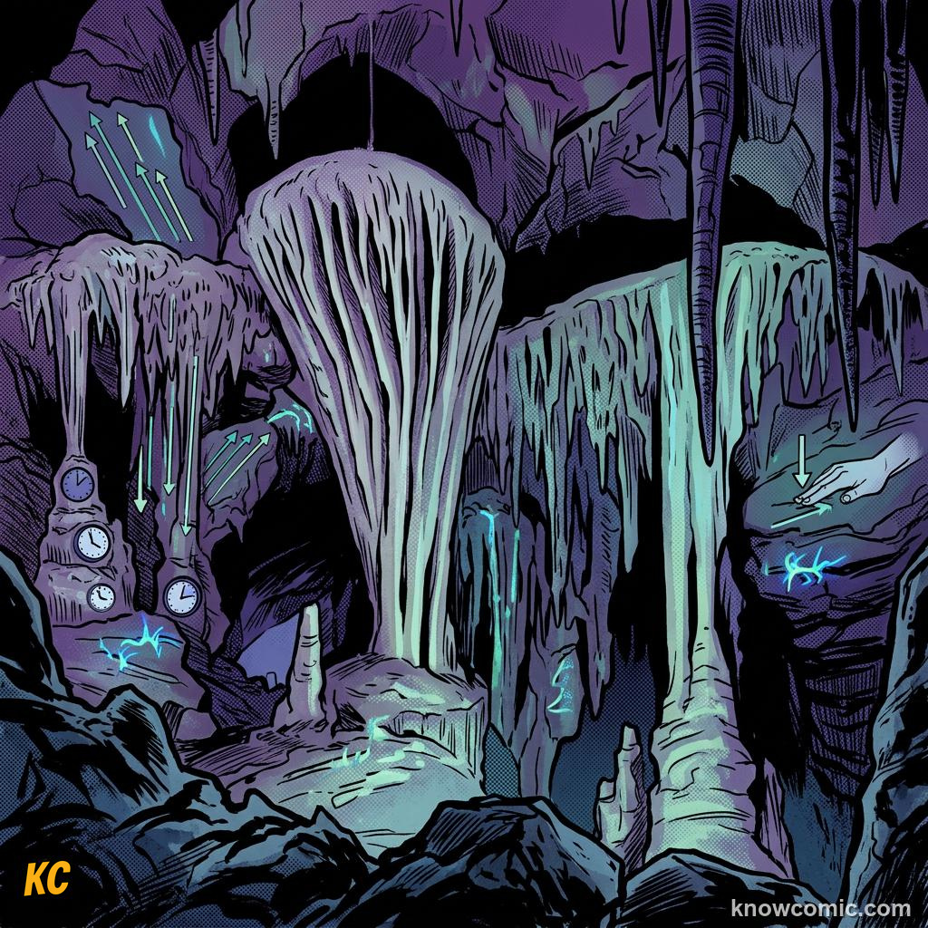Comic panel about impact & impulse: Hard Stop, educational kids illustration