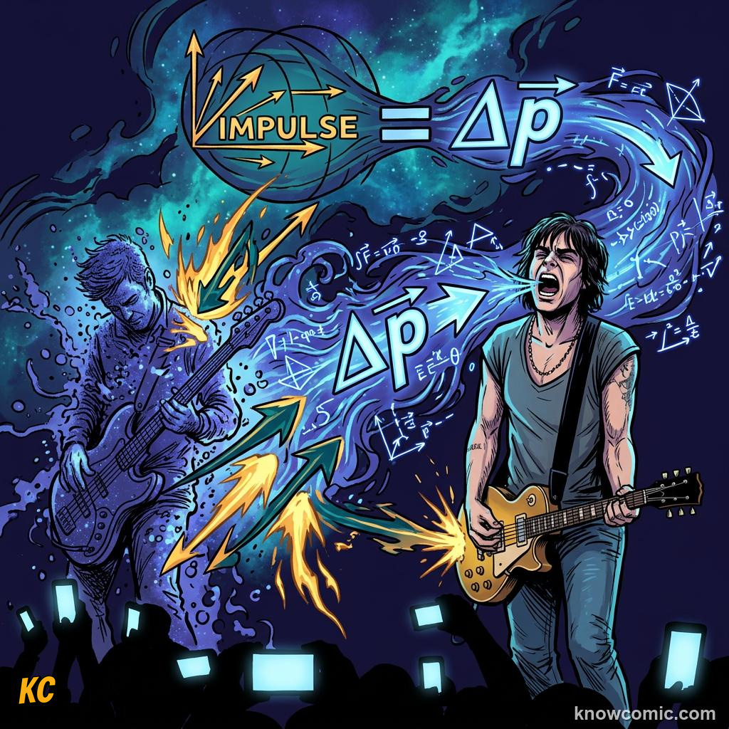 Comic panel about impact & impulse: Soft Stop, educational kids illustration