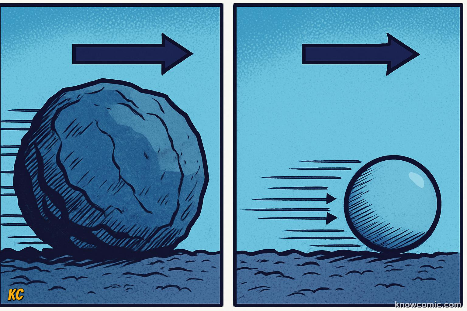 Comic illustration: ROCKETS USE F = ma!, ROCKETS!