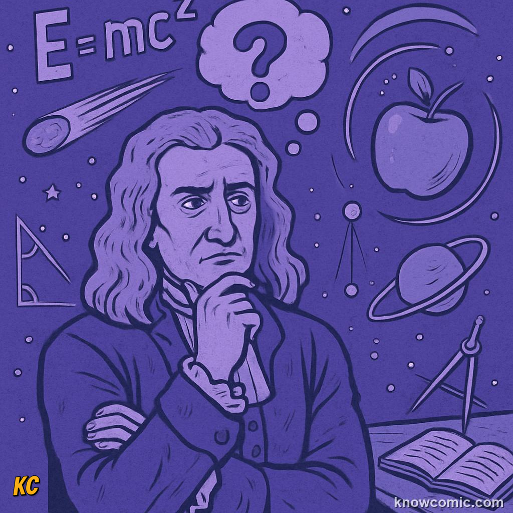 Comic illustration: SAME FORCE, DIFFERENT MASS, LIGHT