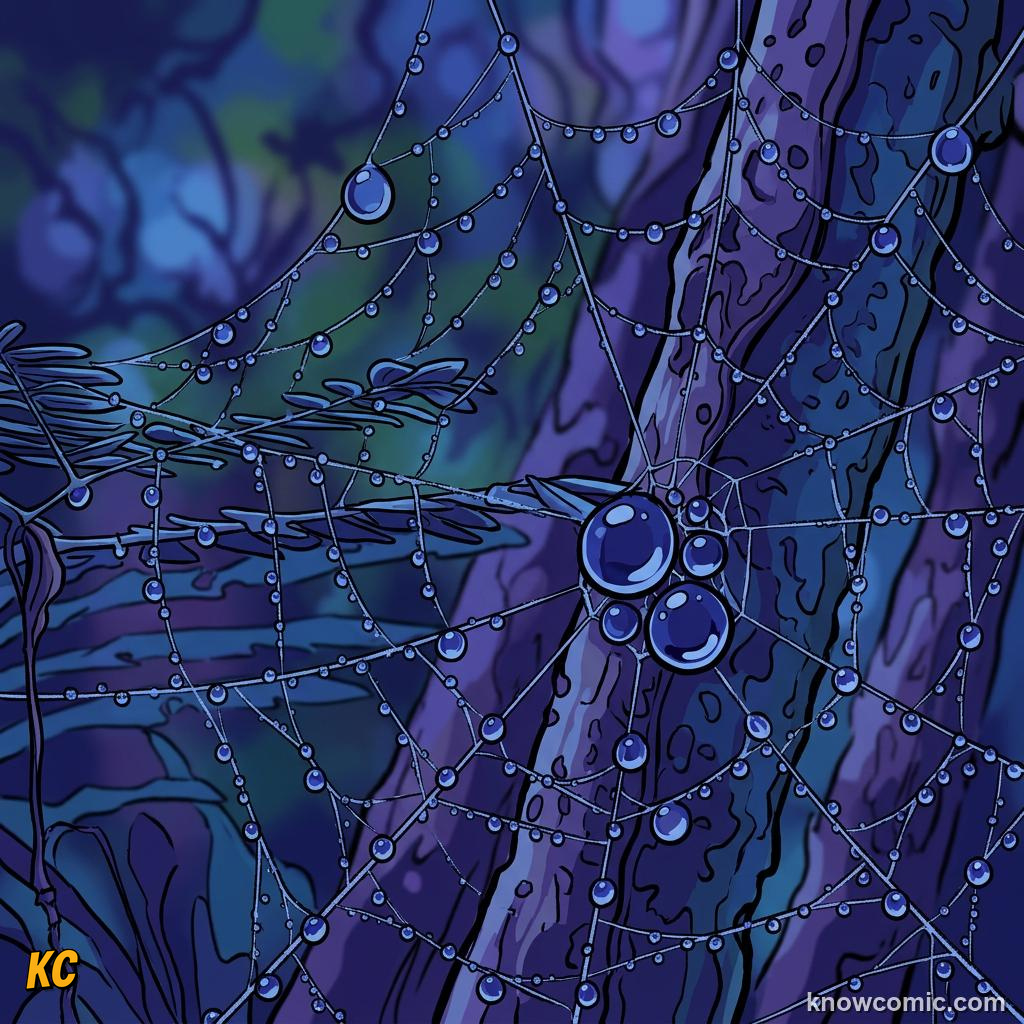 Comic panel about surface tension: Soap Effect, educational kids illustration