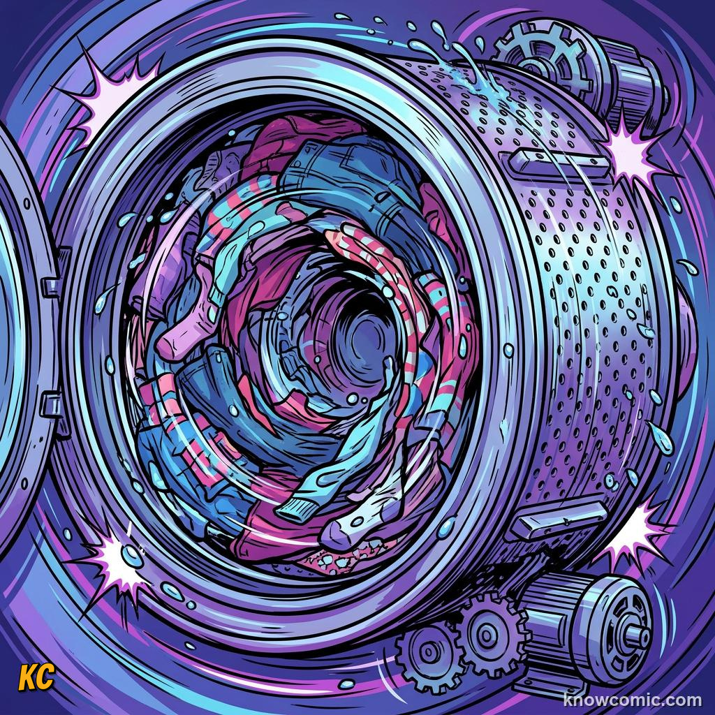 Comic panel about centrifugal 'force': When To Use Each Name, Everyday Spin, educational kids illustration