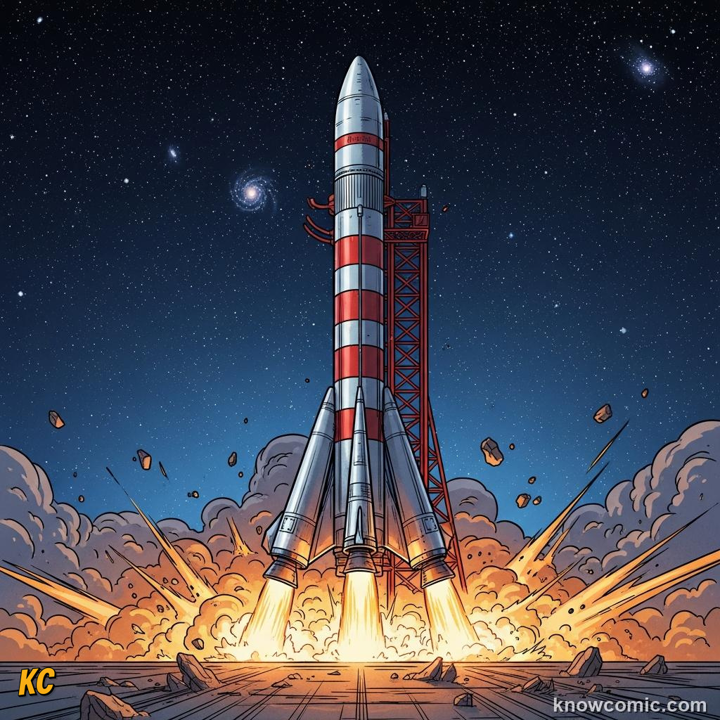 Comic illustration: HUMANS HARNESS THE LAW, JET PROPULSION