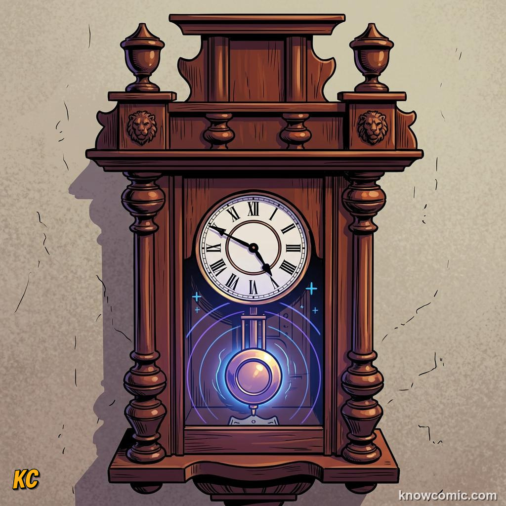 Comic panel about the pendulum principle: Nature'S Metronome, What Matters, educational kids illustration