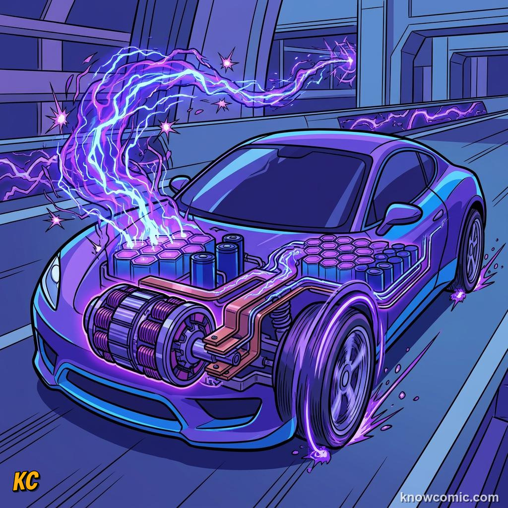 Comic panel about power: the rate of work: Old Unit, educational kids illustration