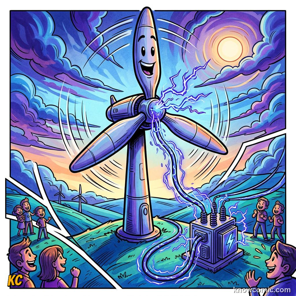 Comic panel about power: the rate of work: Steam Engine To Jet Engine, educational kids illustration