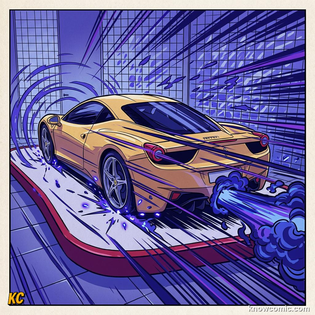 Comic panel about power: the rate of work: Lesson, educational kids illustration