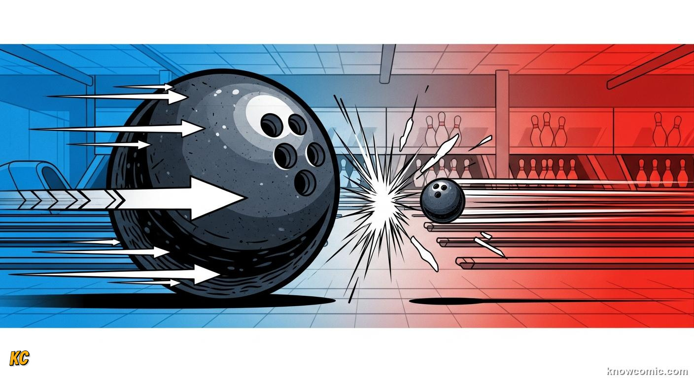 Comic illustration: MOMENTUM DEFINED