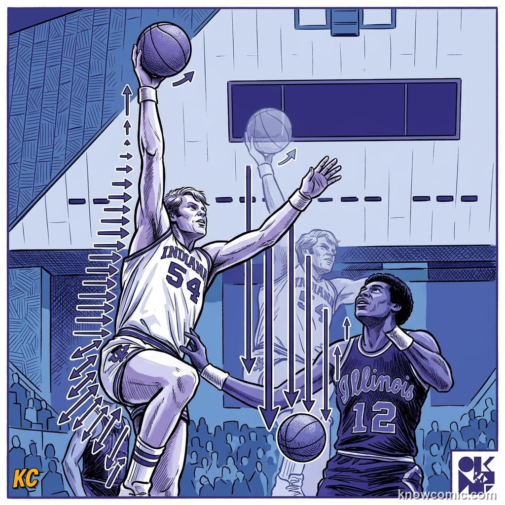 Comic illustration: HORIZONTAL AND VERTICAL MOTION ARE INDEPENDENT, VERTICAL