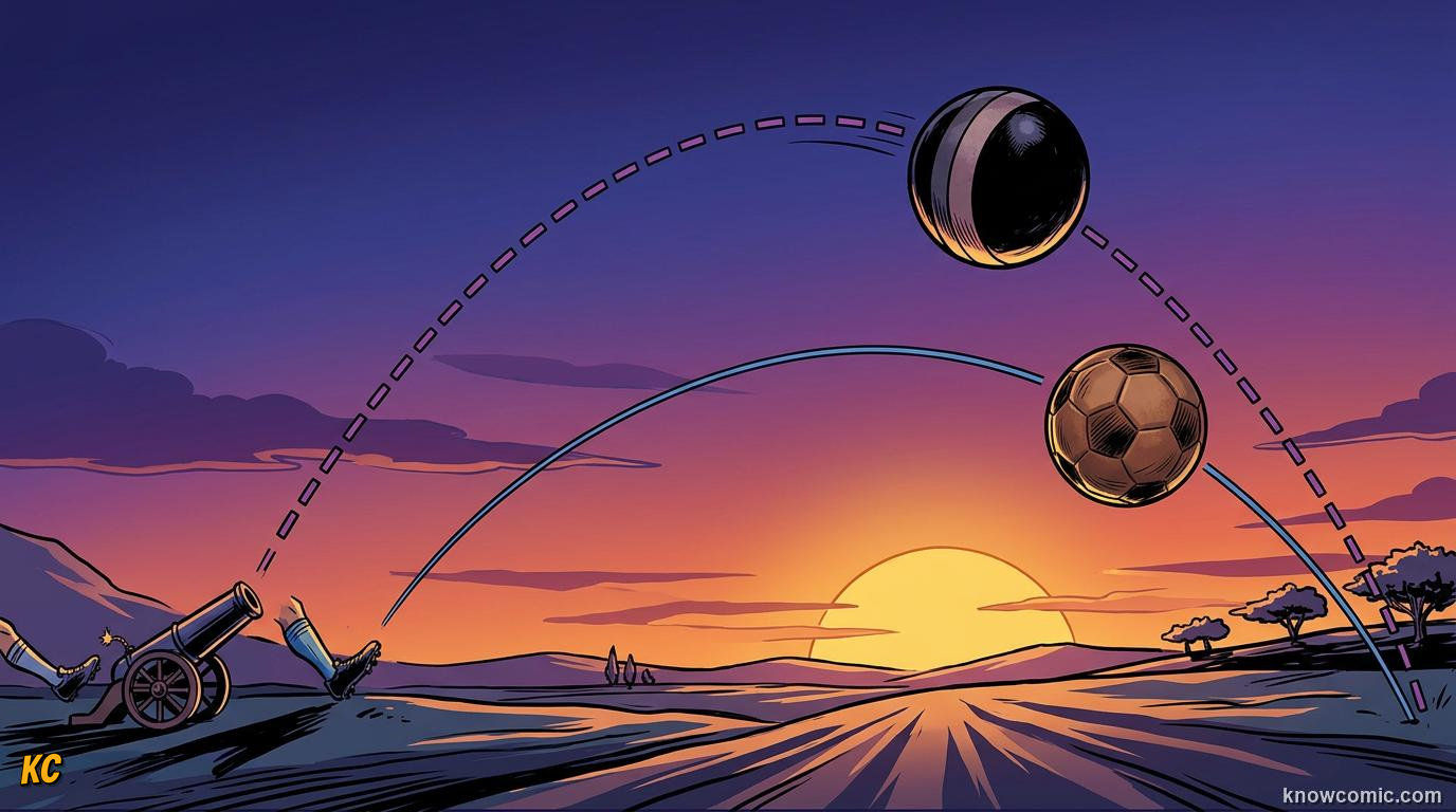 Comic illustration: MASTER THE TRAJECTORY, PREDICT THE PATH