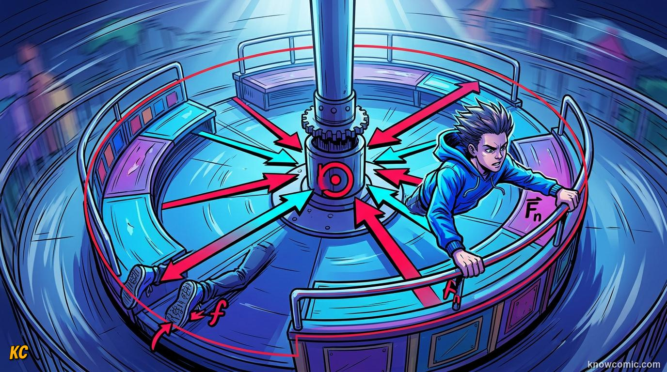 Comic illustration: WHY YOU DON'T FALL OUT, ROLLER COASTER LOOP-THE-LOOP