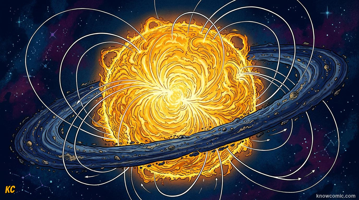 Comic panel about gravity: why planets stay in orbit: Different Orbits, Different Feel, 1687, educational kids illustration