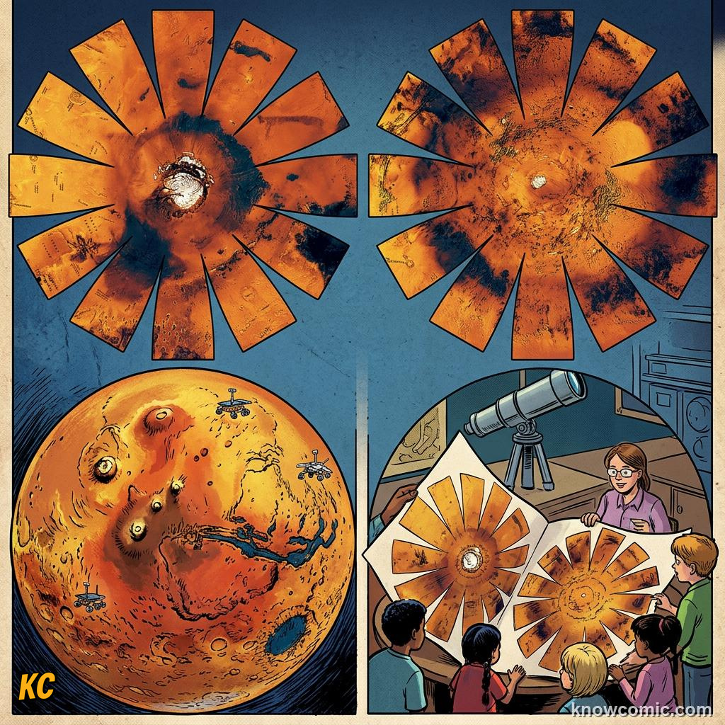 Comic panel about rocky vs gas planets: what's the difference?: Earth, educational kids illustration