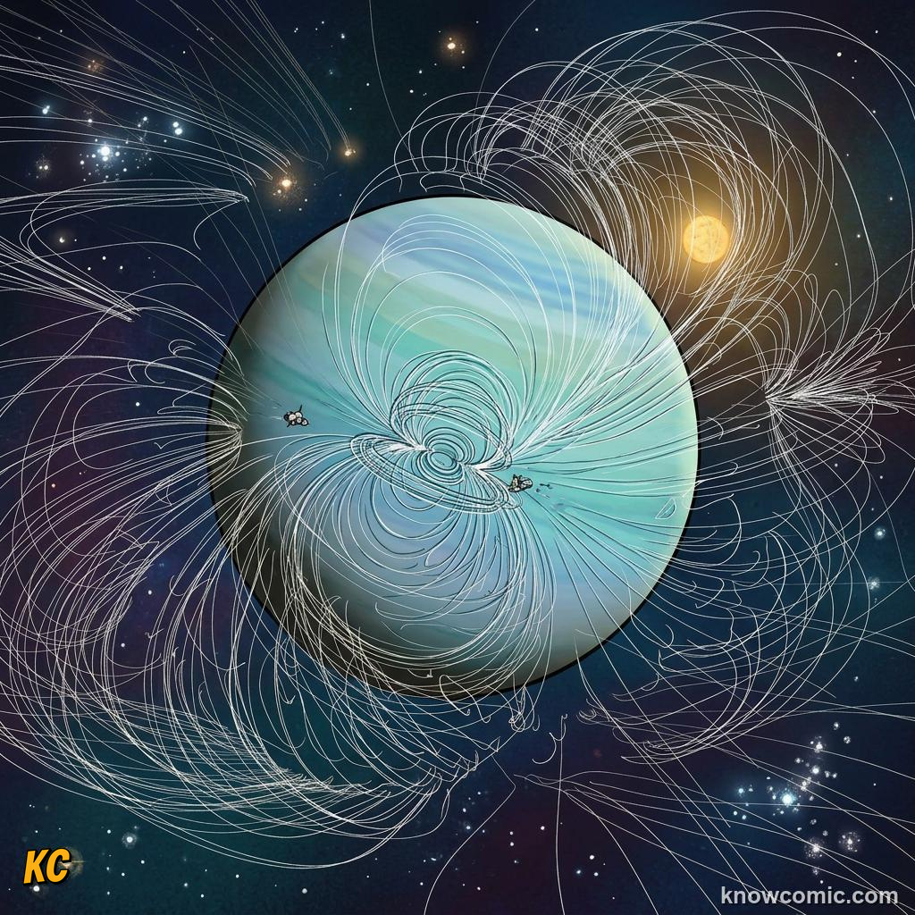 Comic panel about uranus: rolls on its side: A Giant Crash Maybe, Sky, educational kids illustration