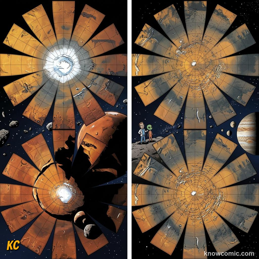 Comic panel about dwarf planets: pluto & beyond: Ceres, educational kids illustration