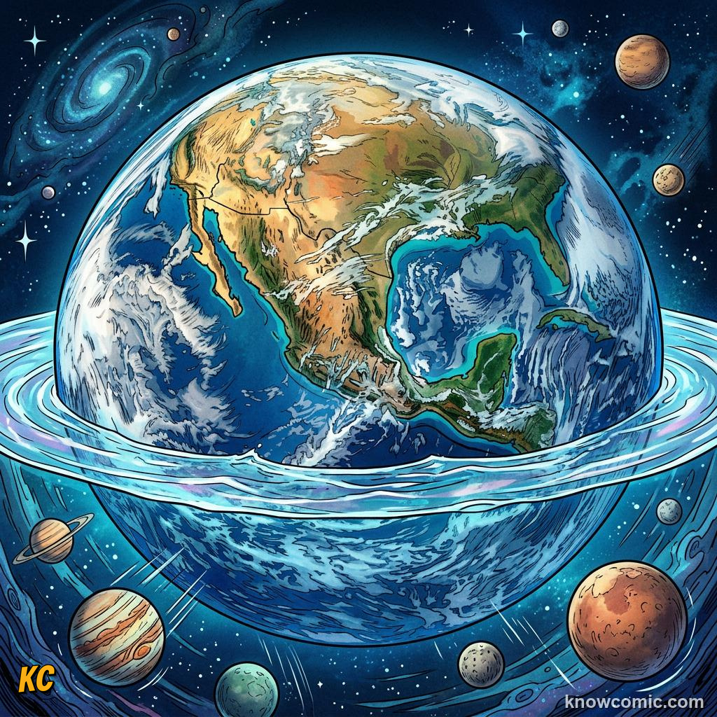 Comic panel about saturn: beyond the rings: Fact, educational kids illustration