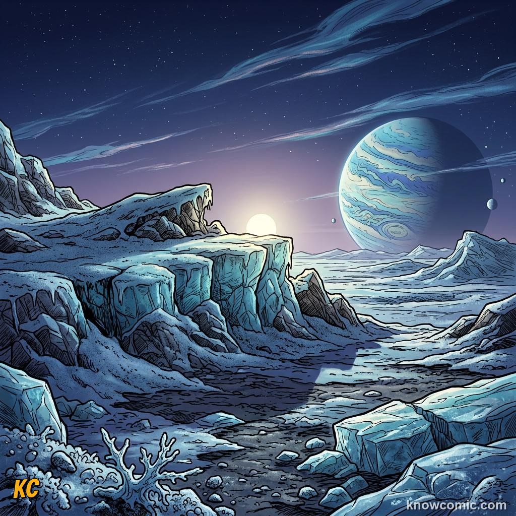 Comic panel about the kuiper belt: beyond neptune: Short-Period Comets, Return, educational kids illustration