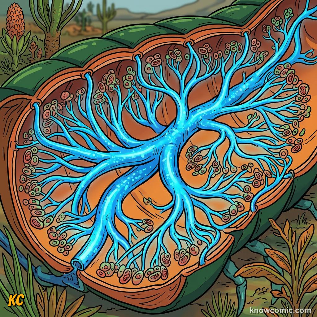 Comic panel about Carboniferous oxygen and giant insects: Tracheae, educational kids illustration