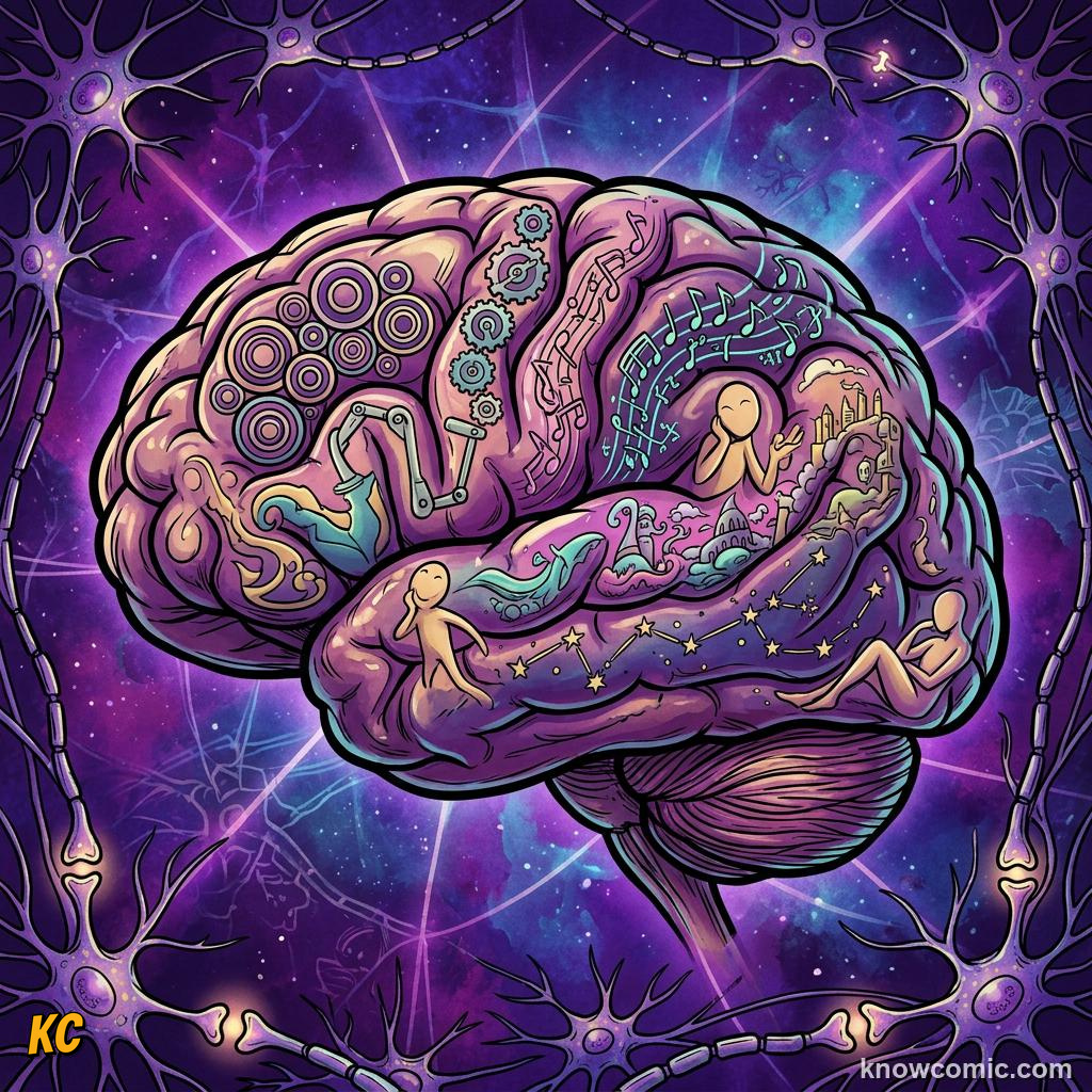 Comic illustration: inner thoughts and ideas beyond spoken language words