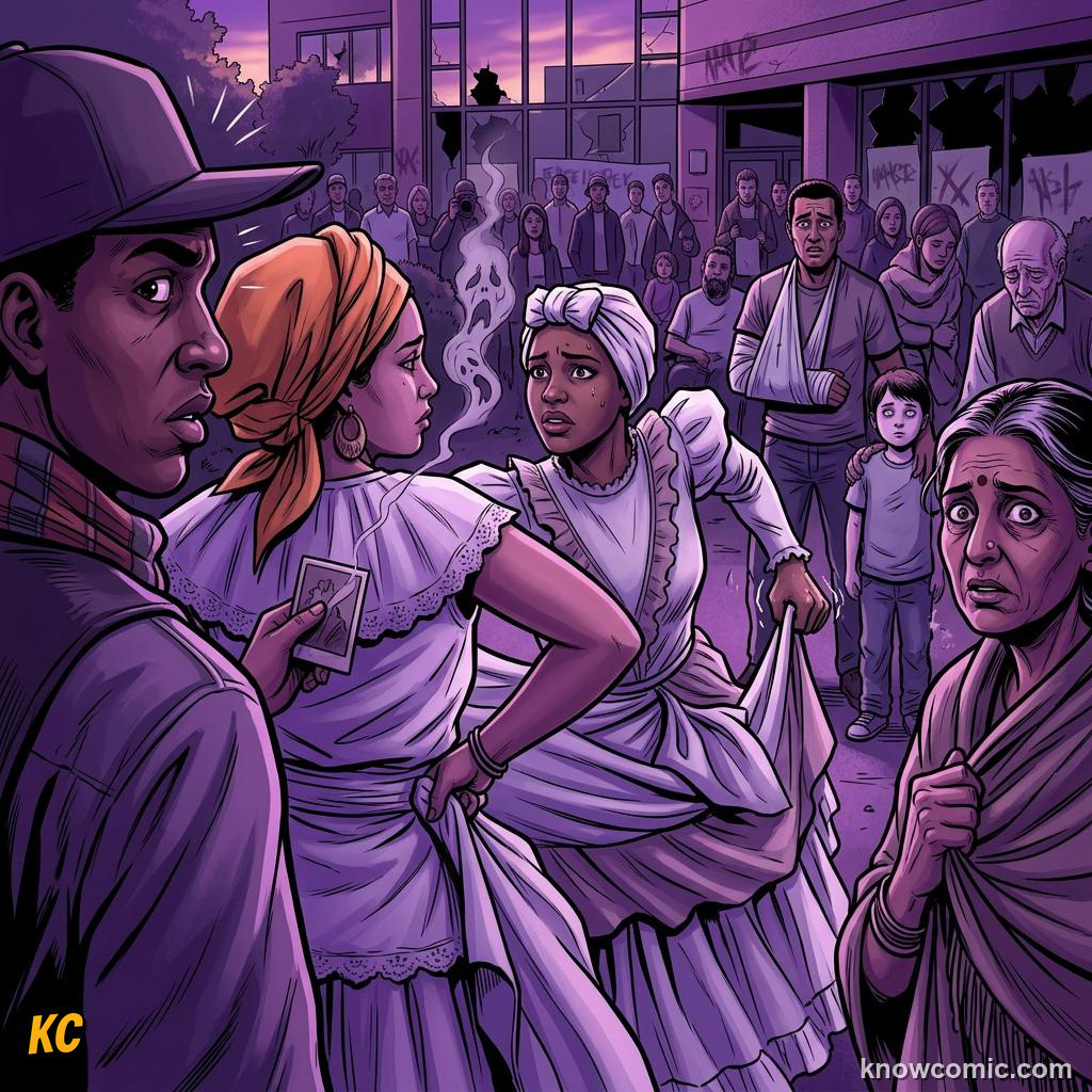 Comic illustration: diverse people who can experience trauma and PTSD not just soldiers