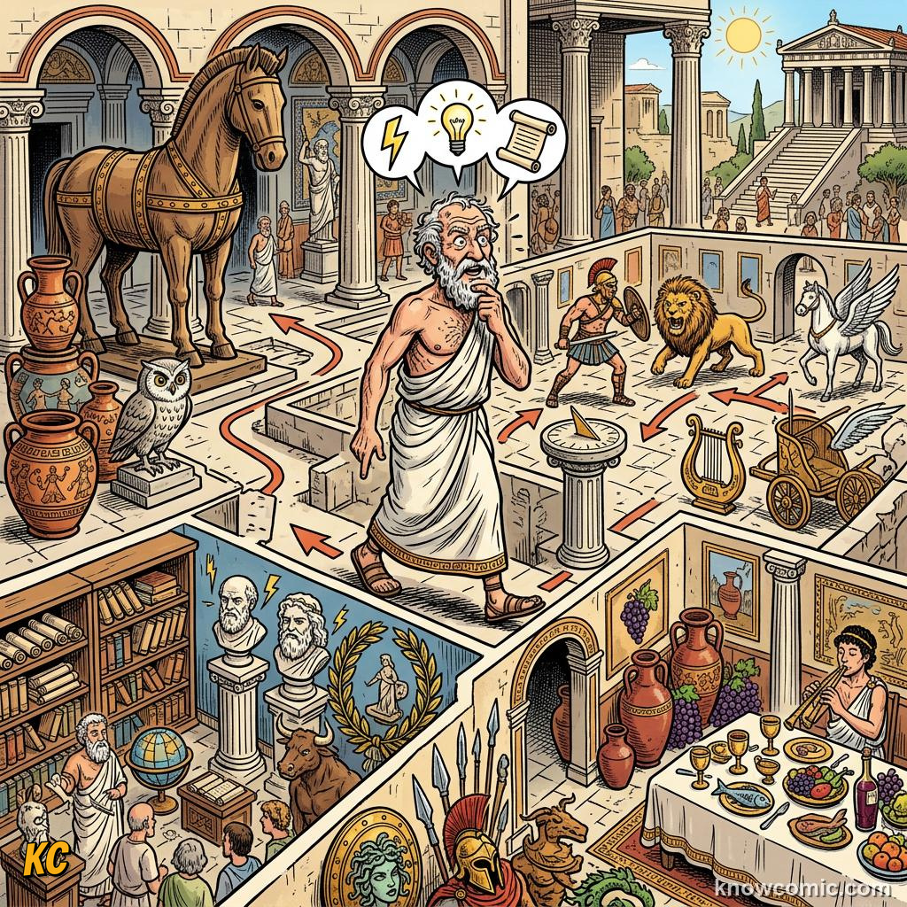 Comic illustration: brief sensory memory holding a flash of sight or sound