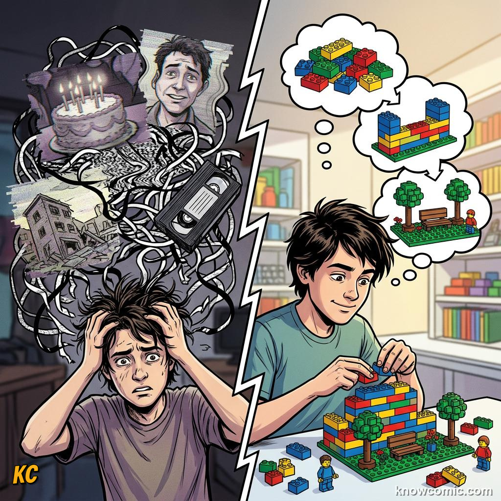 Comic illustration: working memory and long-term memory storage