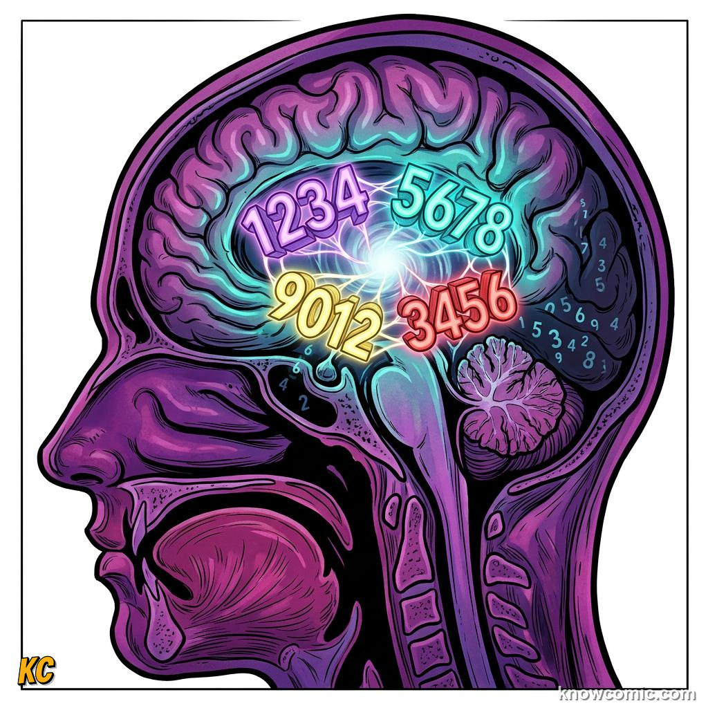 Comic illustration: working memory holding only a few items at once