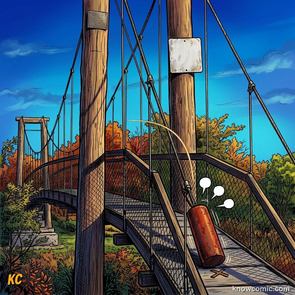 Comic panel about balanced & unbalanced forces: Myth, educational kids illustration