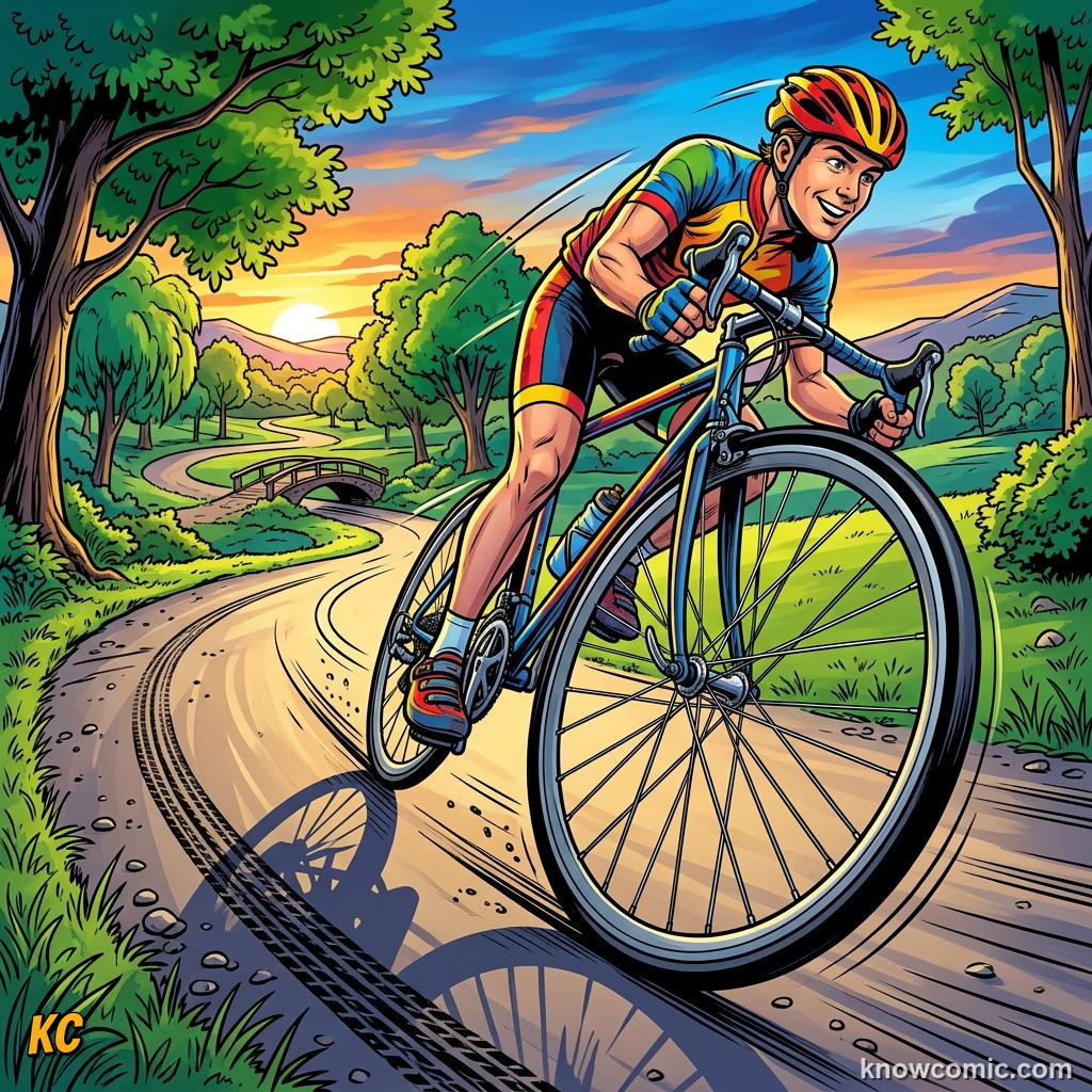 Comic panel about balanced & unbalanced forces: Turn, educational kids illustration