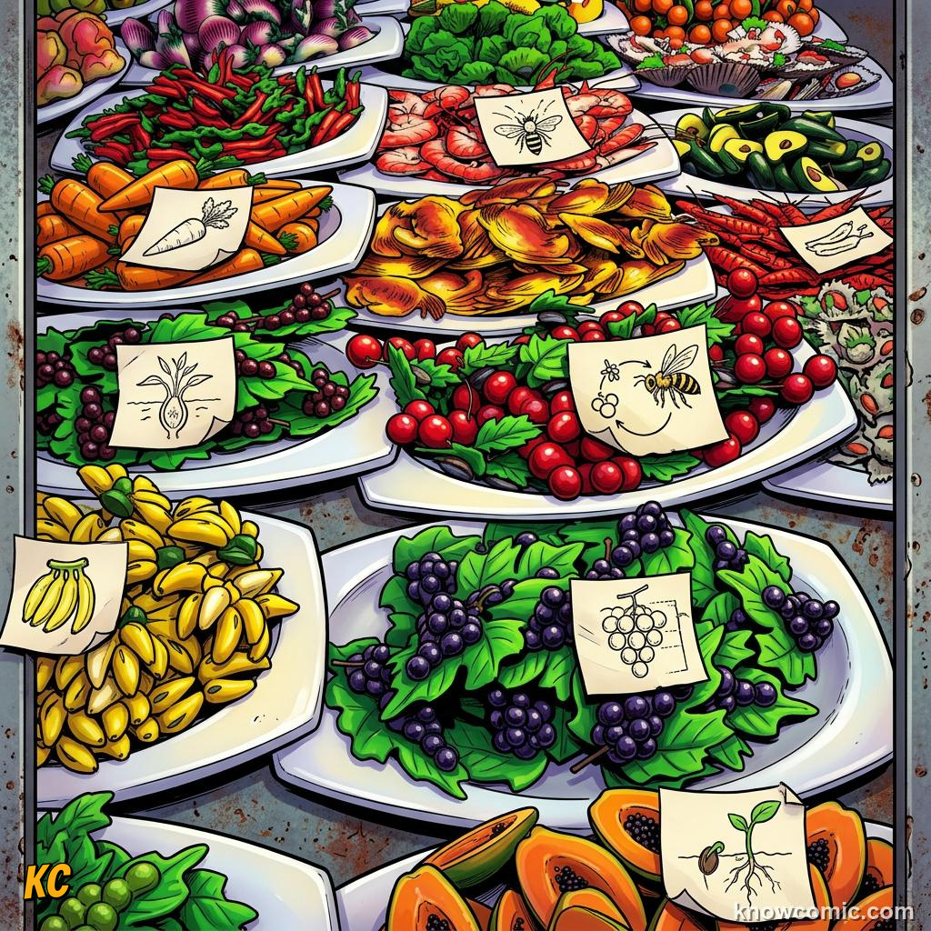 Comic panel about magnets: push & pull without touching: From Kitchen To Hospital, Fridge, educational kids illustration