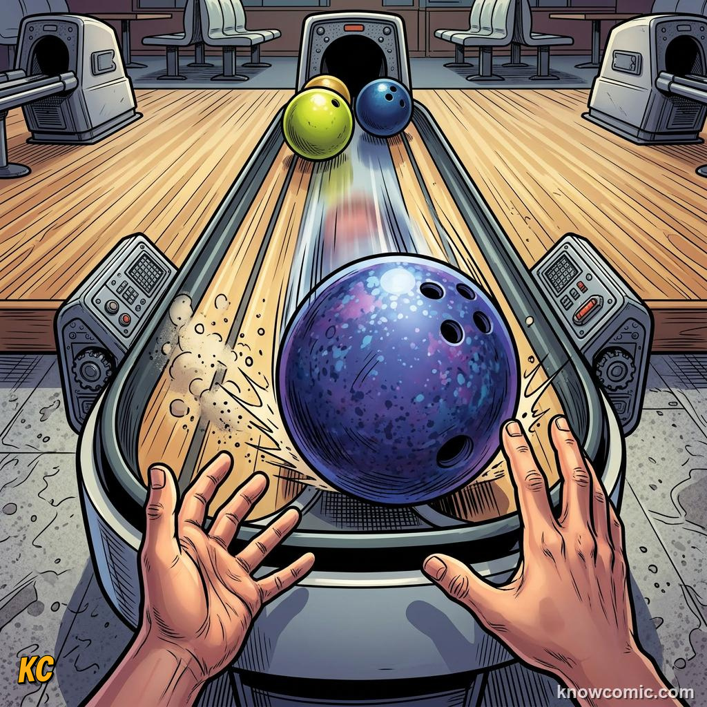 Comic panel about momentum: why it's hard to stop â: Why Catching Feels Different, Heavy, educational kids illustration