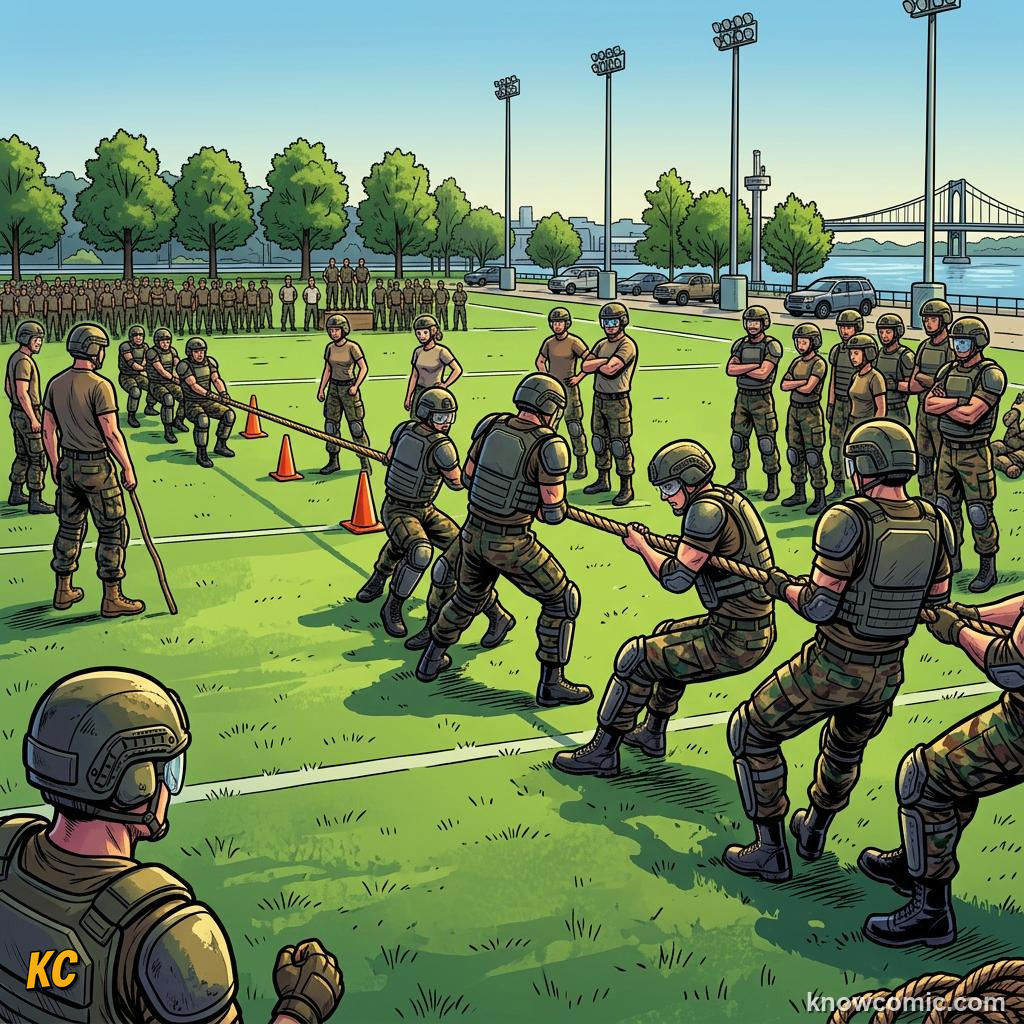 Comic panel about momentum: why it's hard to stop â: Safe, educational kids illustration
