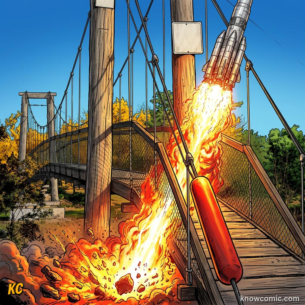 Comic panel about momentum: why it's hard to stop â: Gas, educational kids illustration