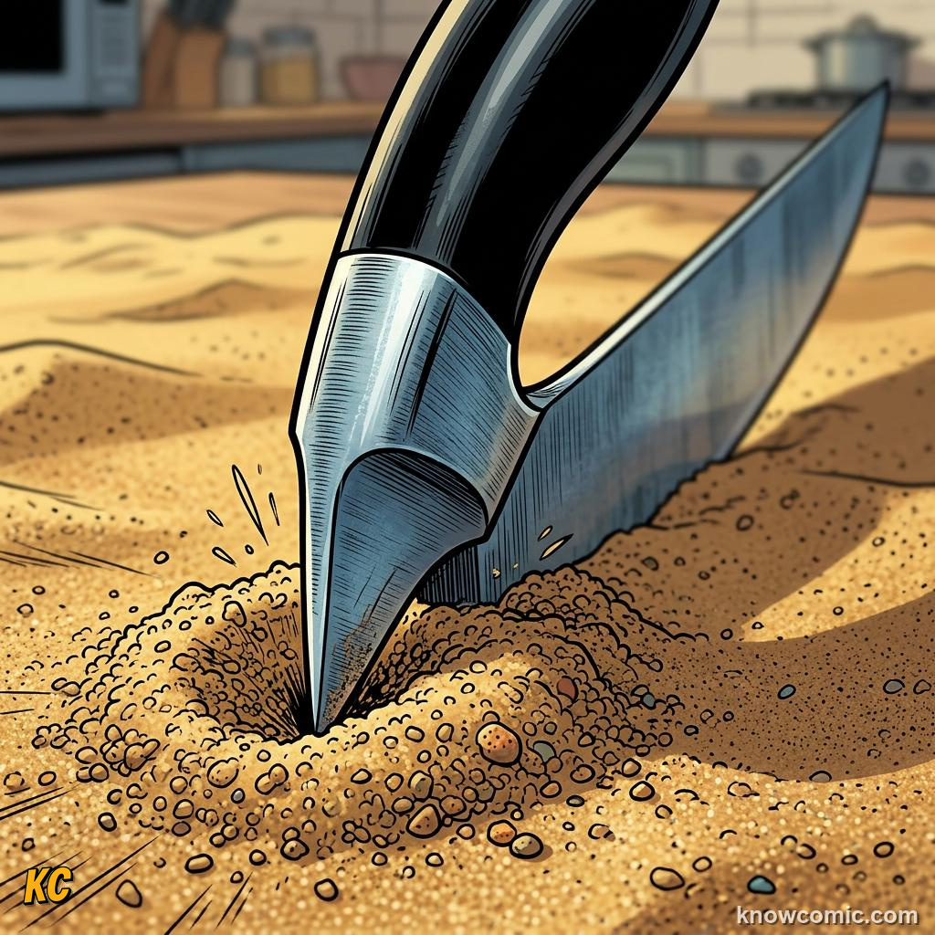 Comic panel about pressure: force over area: Why Area Matters, Heel, educational kids illustration