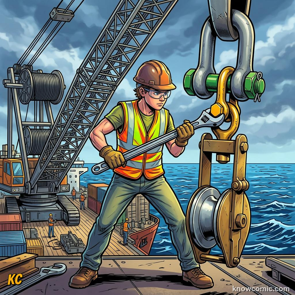 Comic panel about turning forces: moments & torques: Safe, educational kids illustration