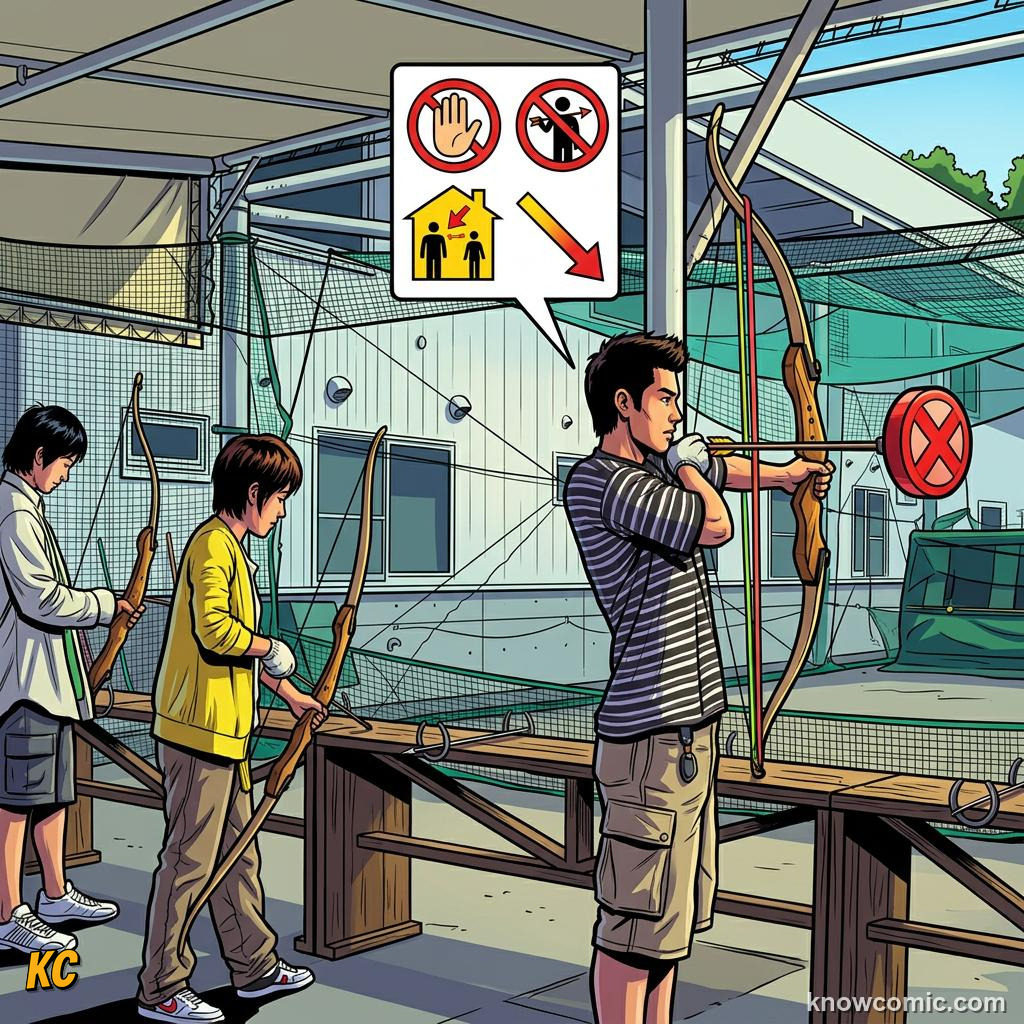 Comic panel about springs & elastic: stored energy: Safe, educational kids illustration