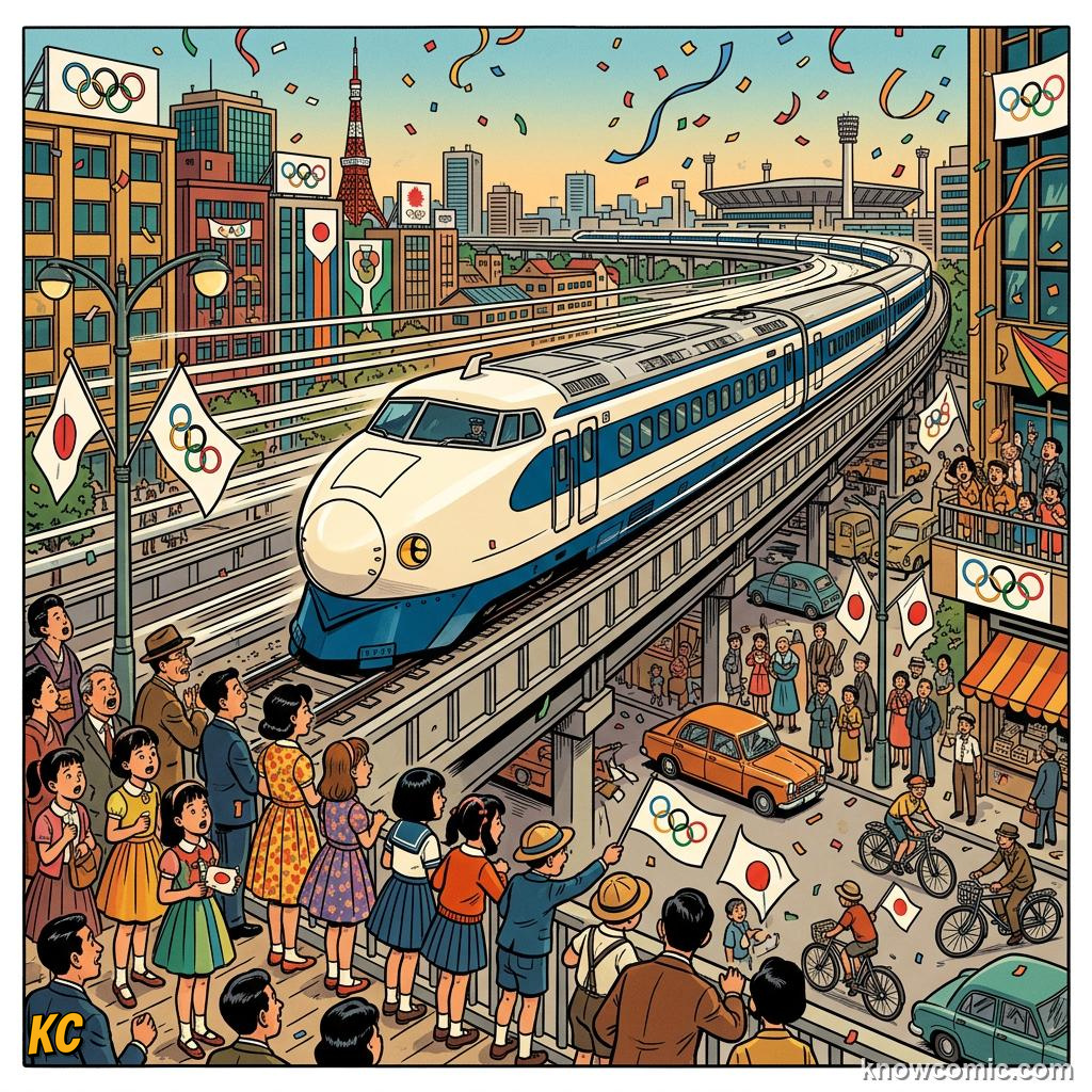 1960s Japan celebrating modern transport before the Tokyo Olympics