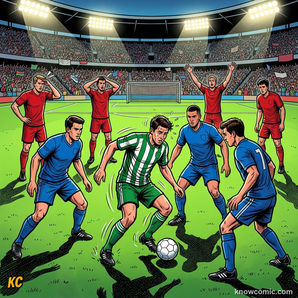 Comic panel titled speed beats numbers, labelled go, from the KnowComic World Cup 2026 lesson on counter-attack lightning