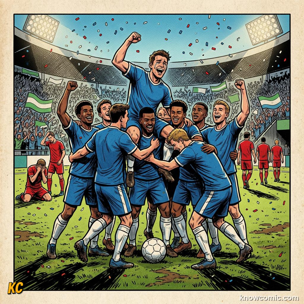 Comic panel titled why trust matters, labelled invisible glue, from the KnowComic World Cup 2026 lesson on team chemistry