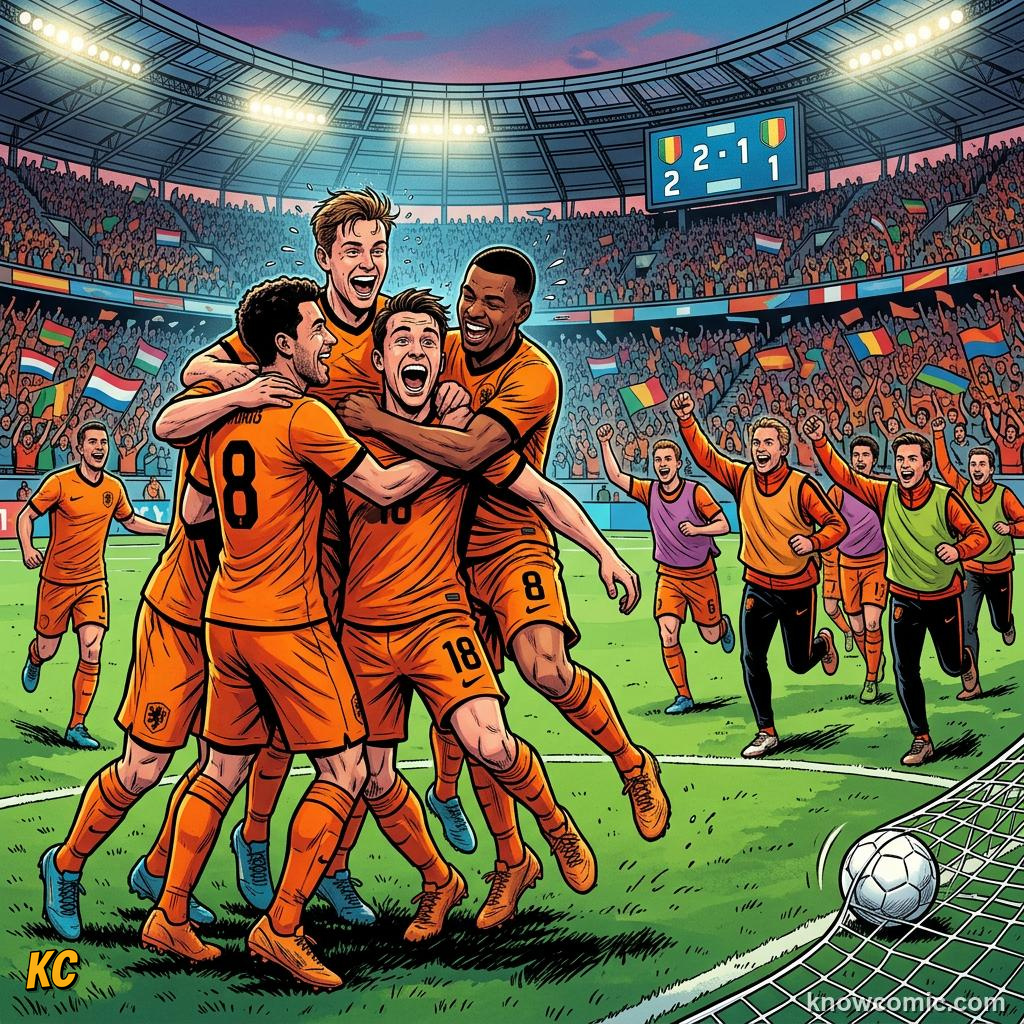 Comic panel titled how teams build chemistry, labelled shift as one, from the KnowComic World Cup 2026 lesson on team chemistry