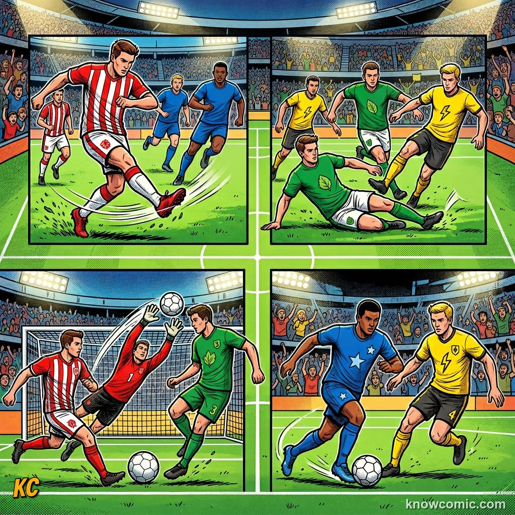 Comic panel titled top two plus eight best thirds, labelled 3 points, from the KnowComic World Cup 2026 lesson on the new 48-team format