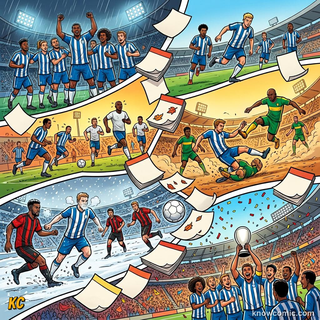 Comic panel titled from qualifiers to world cup 2026, labelled redemption, from the KnowComic World Cup 2026 lesson on road to 2026: qualification